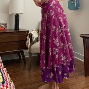 Double layered wrap skirt maxi